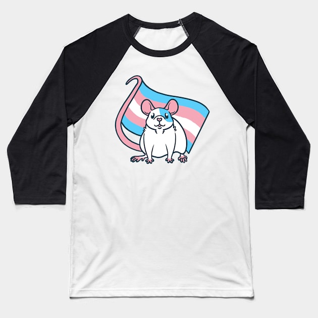 Trans Pride Rat Baseball T-Shirt by Ratfrens